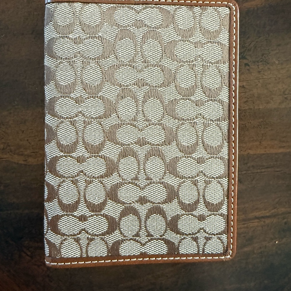 Coach Brown and Cream Monogram Wallet
